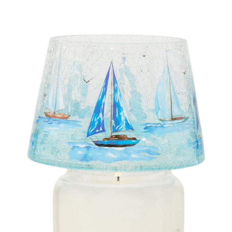 Candle Shades & Toppers | Sailboats Glass Shade Accessories Candle Shades & Toppers