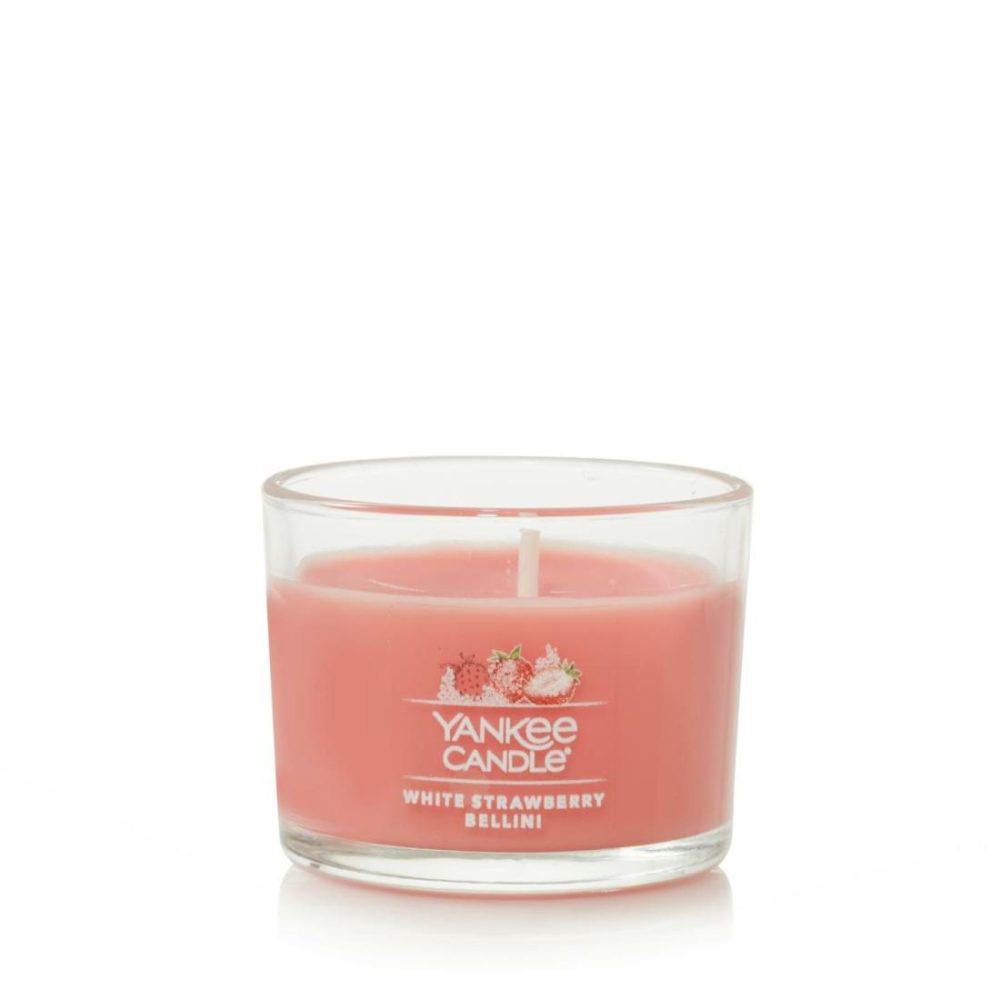 Mini Candles | White Strawberry Bellini Candles Mini Candles